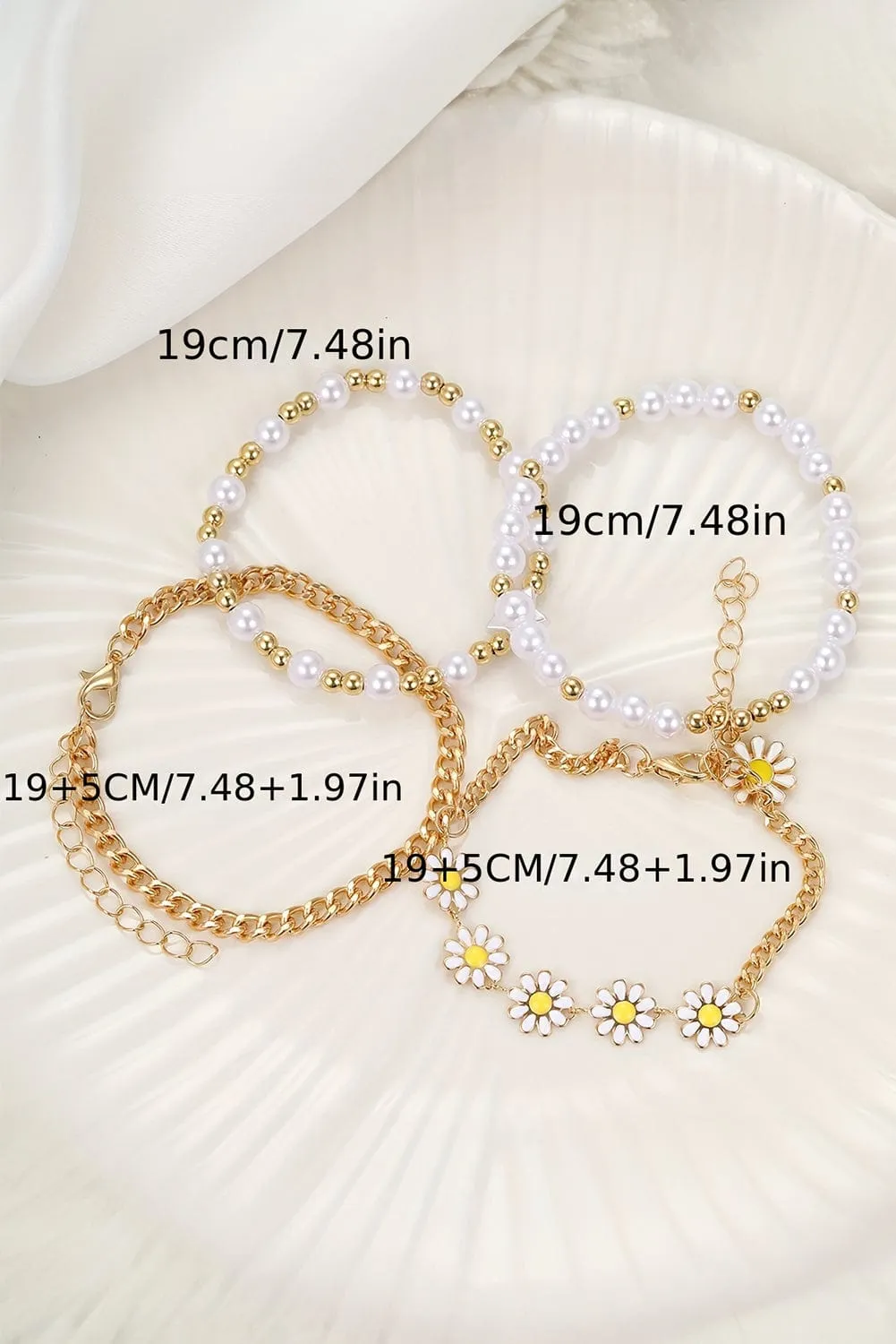 Daisy Pearl Beaded Bracelet Set | PRE ORDER