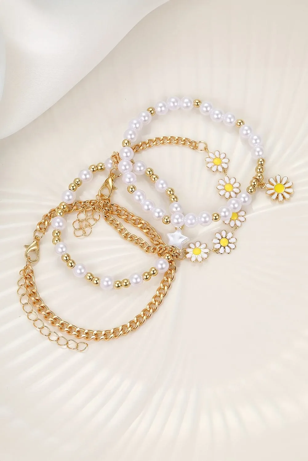 Daisy Pearl Beaded Bracelet Set | PRE ORDER