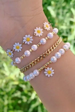 Daisy Pearl Beaded Bracelet Set | PRE ORDER