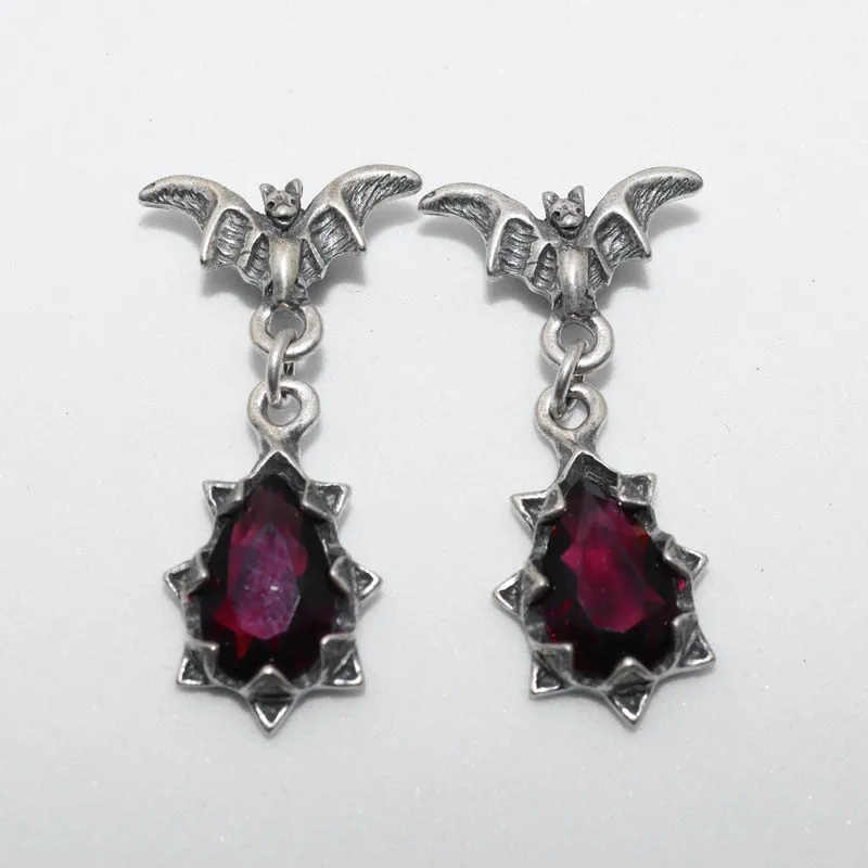 'Dark Night' Zircon Bat Earrings