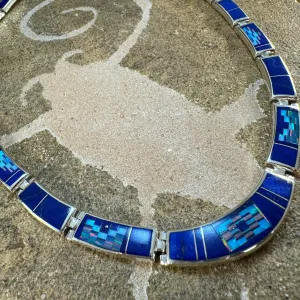 David Rosales Rain Cloud Inlaid Sterling Silver Necklace