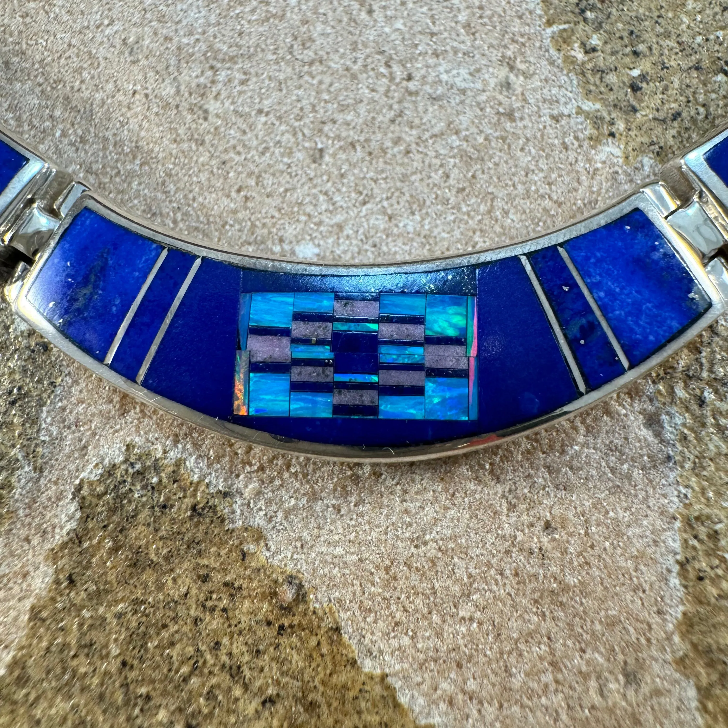 David Rosales Rain Cloud Inlaid Sterling Silver Necklace