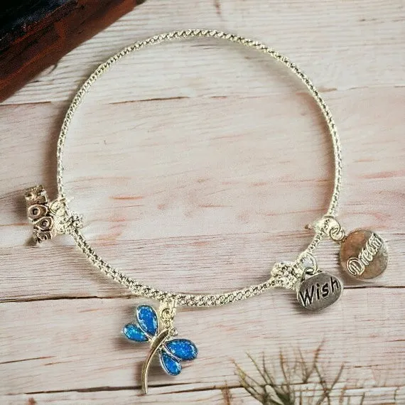 Dragonfly Hope Wish Dream bangle bracelet