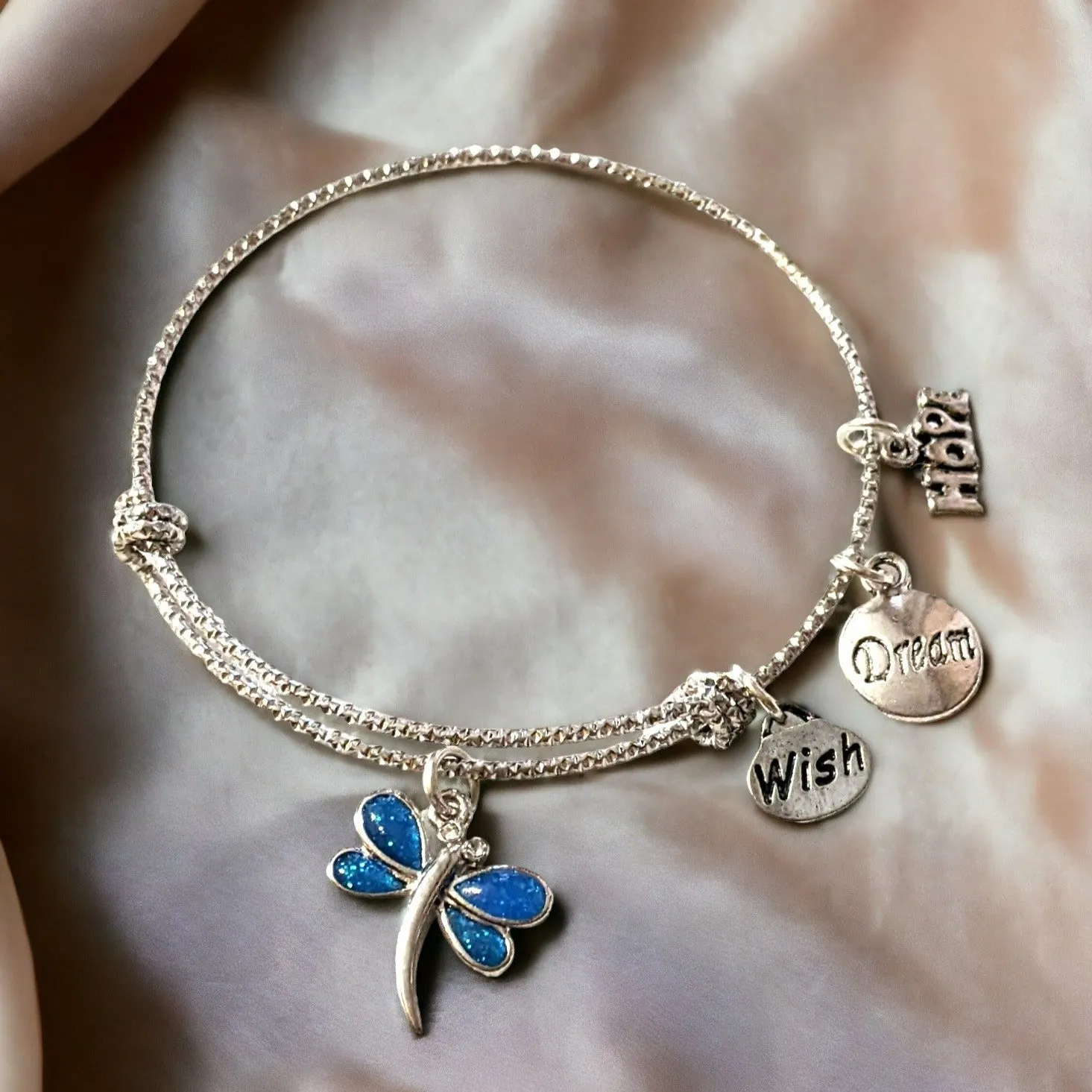 Dragonfly Hope Wish Dream bangle bracelet