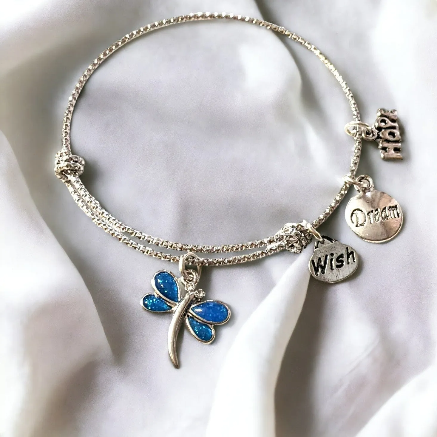 Dragonfly Hope Wish Dream bangle bracelet