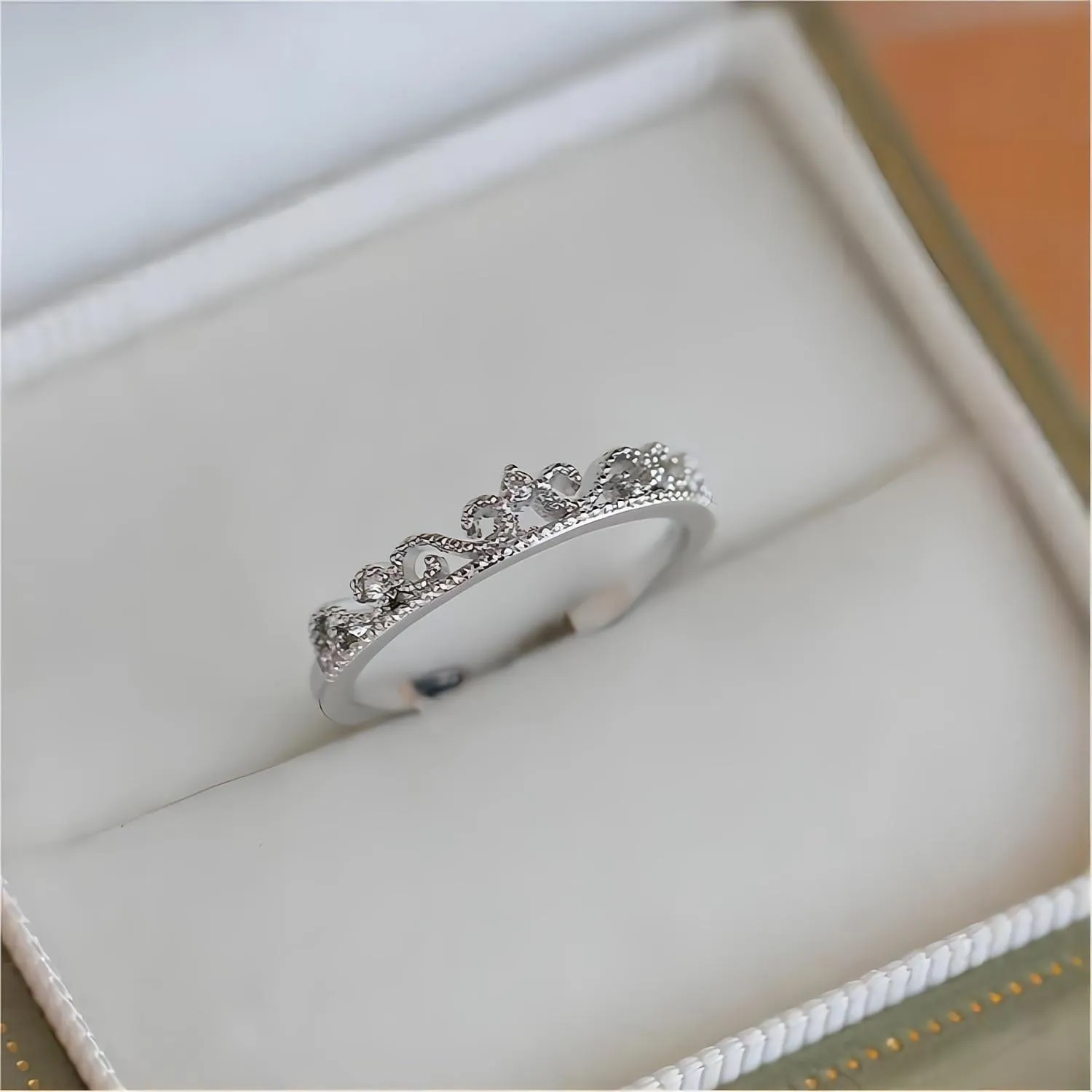 Elegant Stackable Pink Crystal Ring
