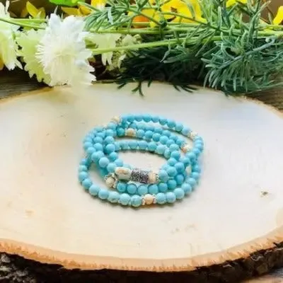 Energy Stone Wrap Bracelet/ Necklace (Turquoise)