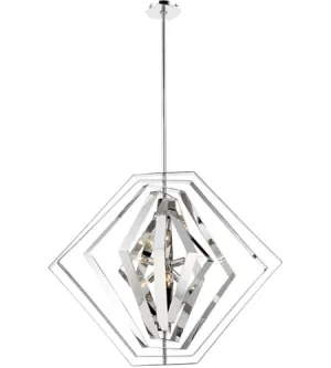 Eurofase Designs, Chrome Chandelier Ceiling Light, Downtown, Six-Light