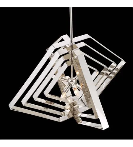 Eurofase Designs, Chrome Chandelier Ceiling Light, Downtown, Six-Light