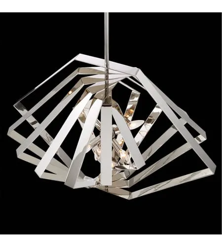 Eurofase Designs, Chrome Chandelier Ceiling Light, Downtown, Six-Light