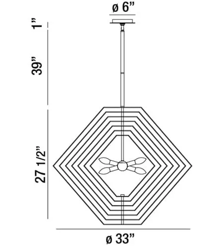 Eurofase Designs, Chrome Chandelier Ceiling Light, Downtown, Six-Light
