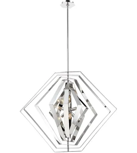 Eurofase Designs, Chrome Chandelier Ceiling Light, Downtown, Six-Light