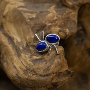 Eyelash Lapis Lazuli Stud Earrings