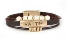 Faith Leather Layered Bracelet