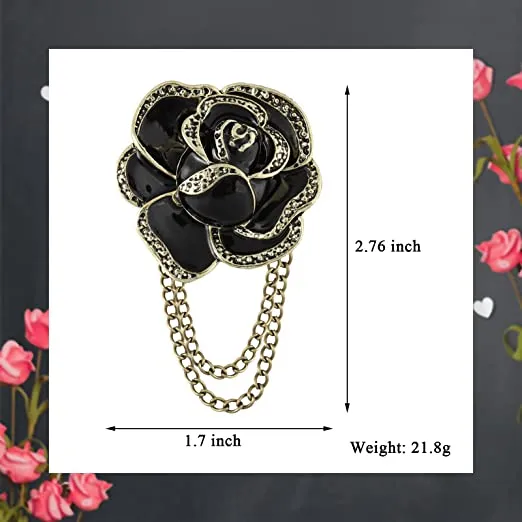 Fashion black Rhinestone Brooch