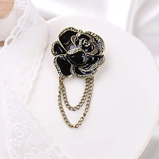 Fashion black Rhinestone Brooch