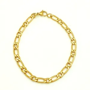 Figaro Chain Bracelet Gold Plated Stainless