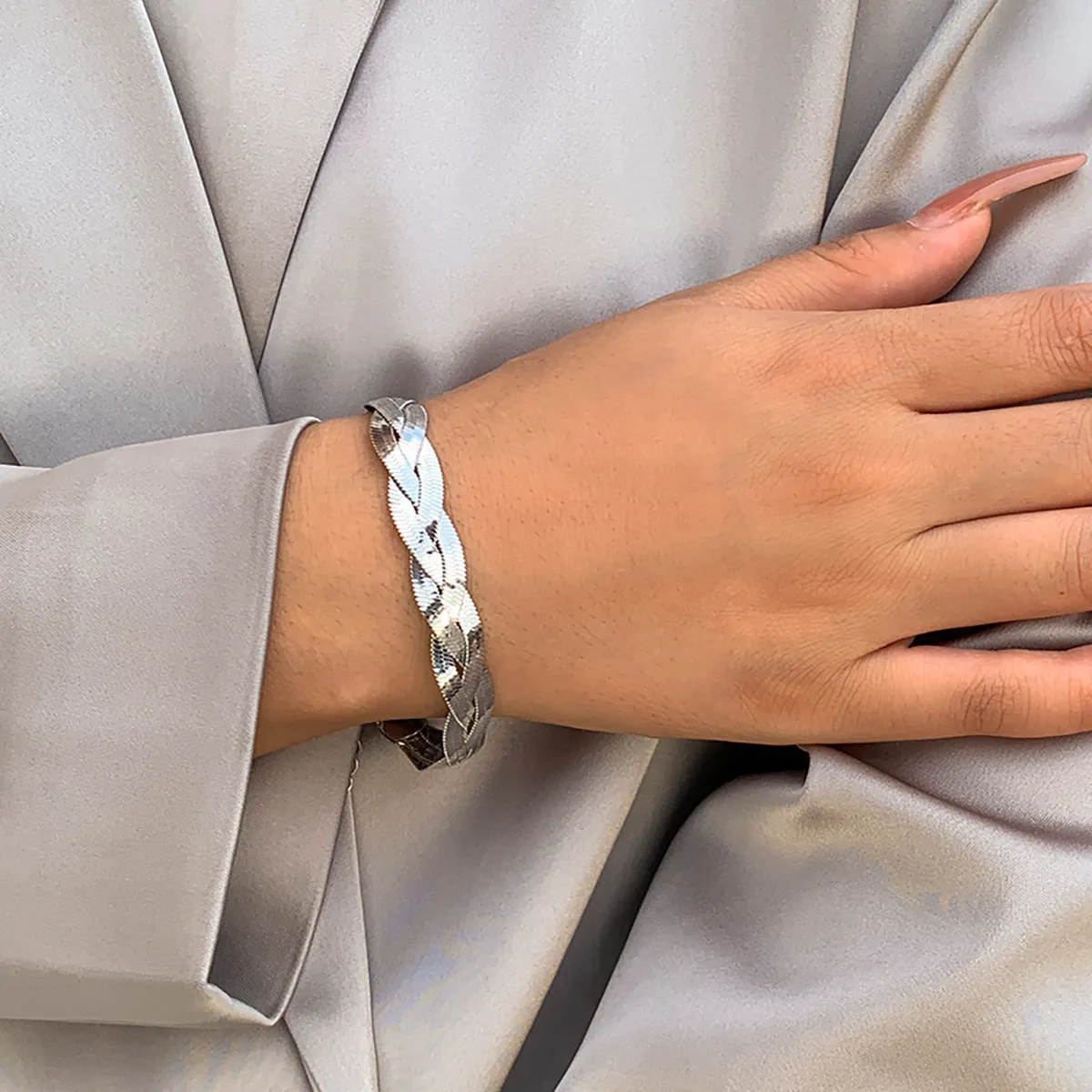 Flat Snake Chain Bracelet