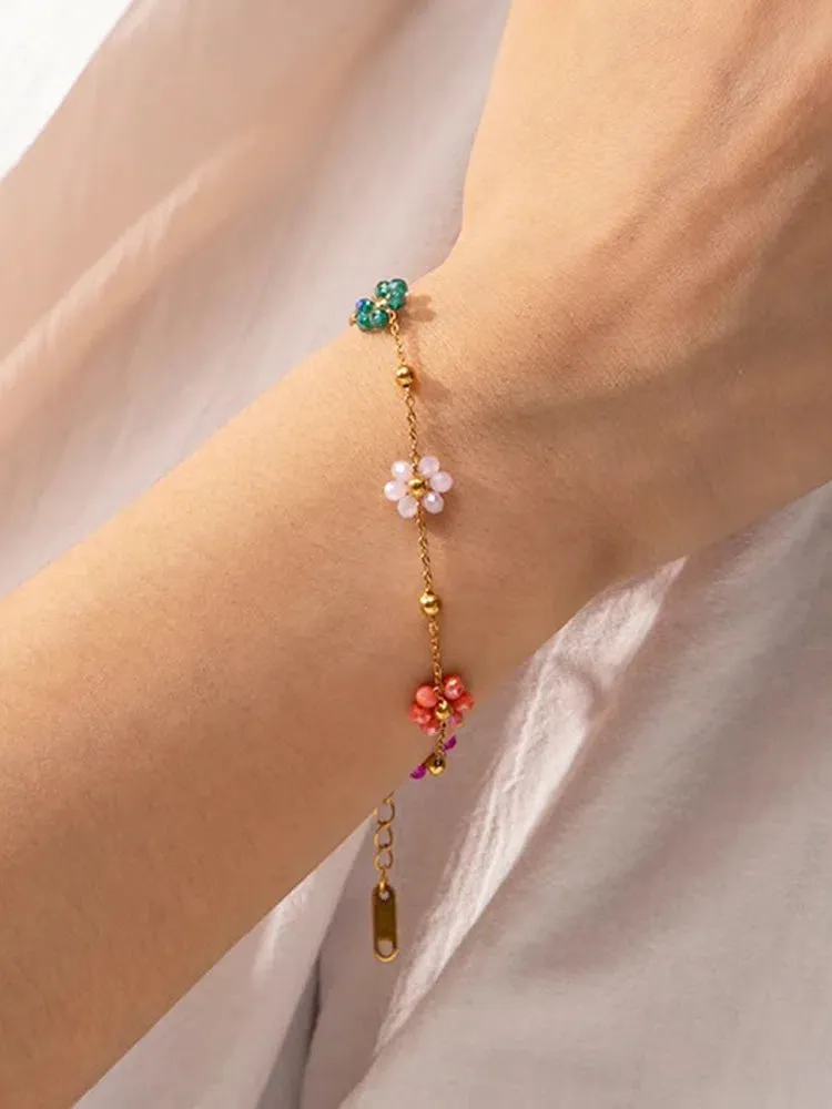 Florella – Handcrafted floral beads – Charm bracelet