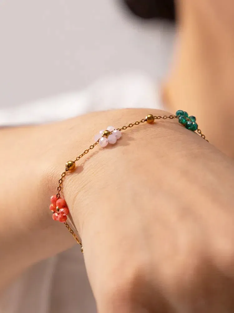 Florella – Handcrafted floral beads – Charm bracelet