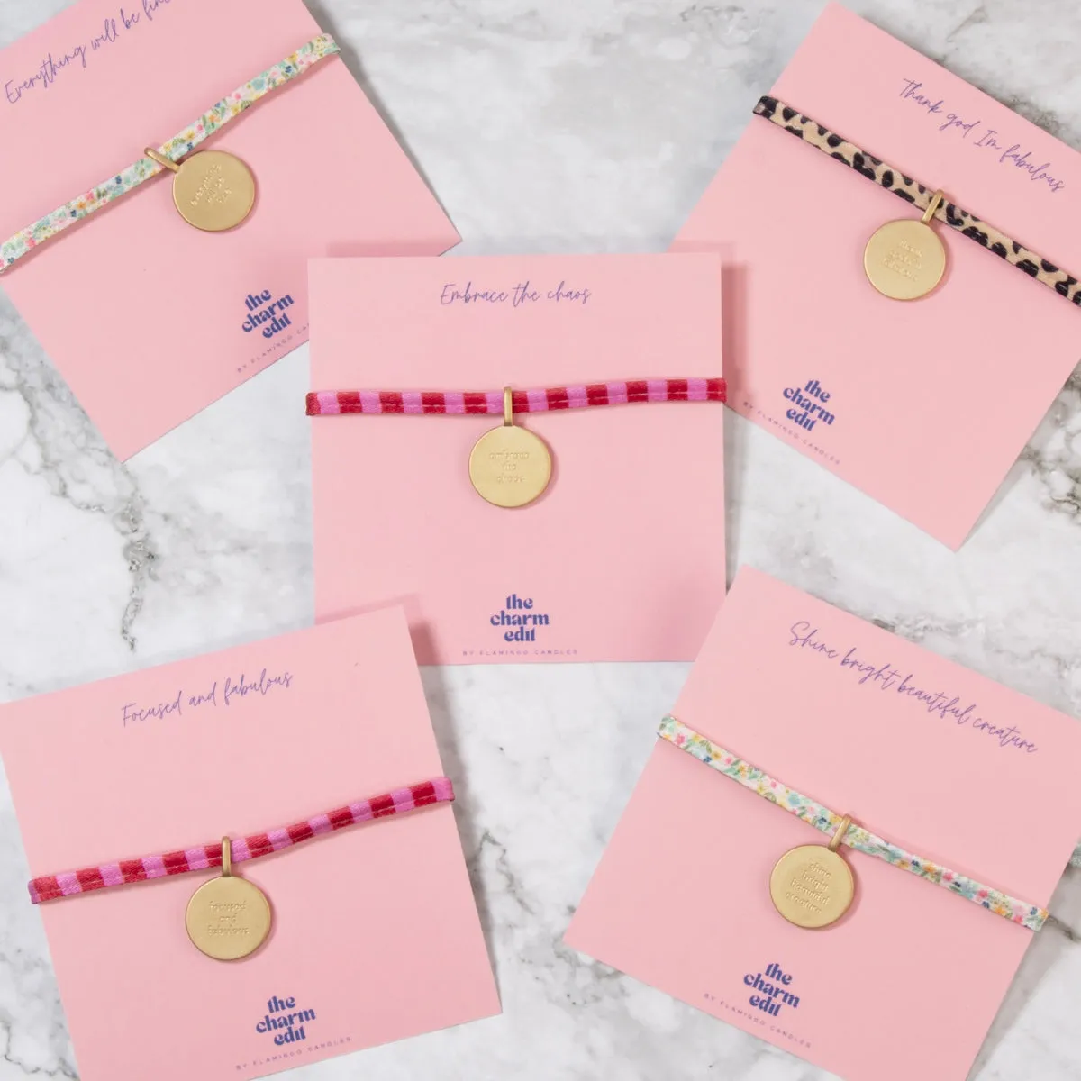 Focused and Fabulous Charm Tie Bracelet
