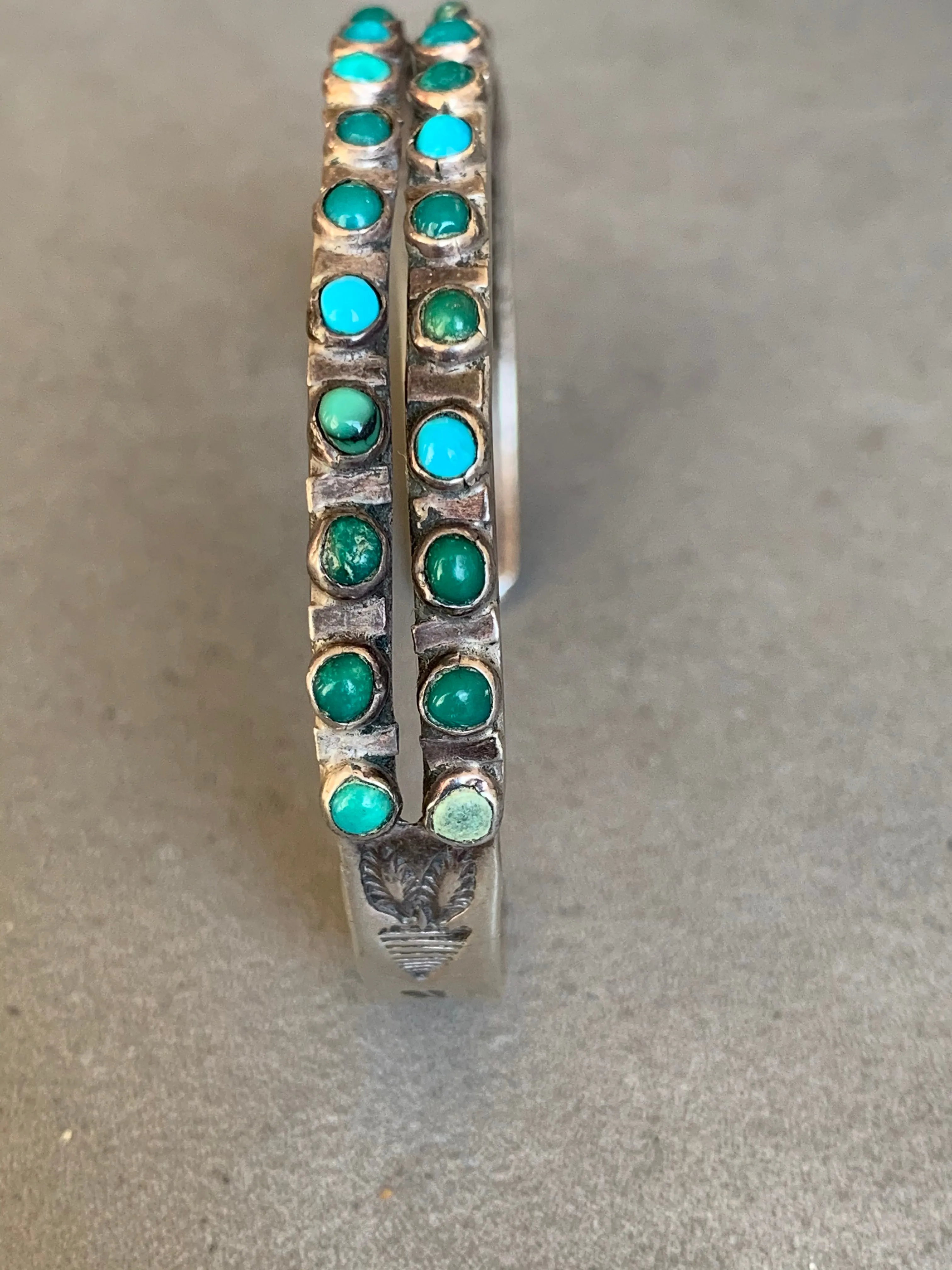 Fred Harvey Era Sterling Turquoise Bracelet