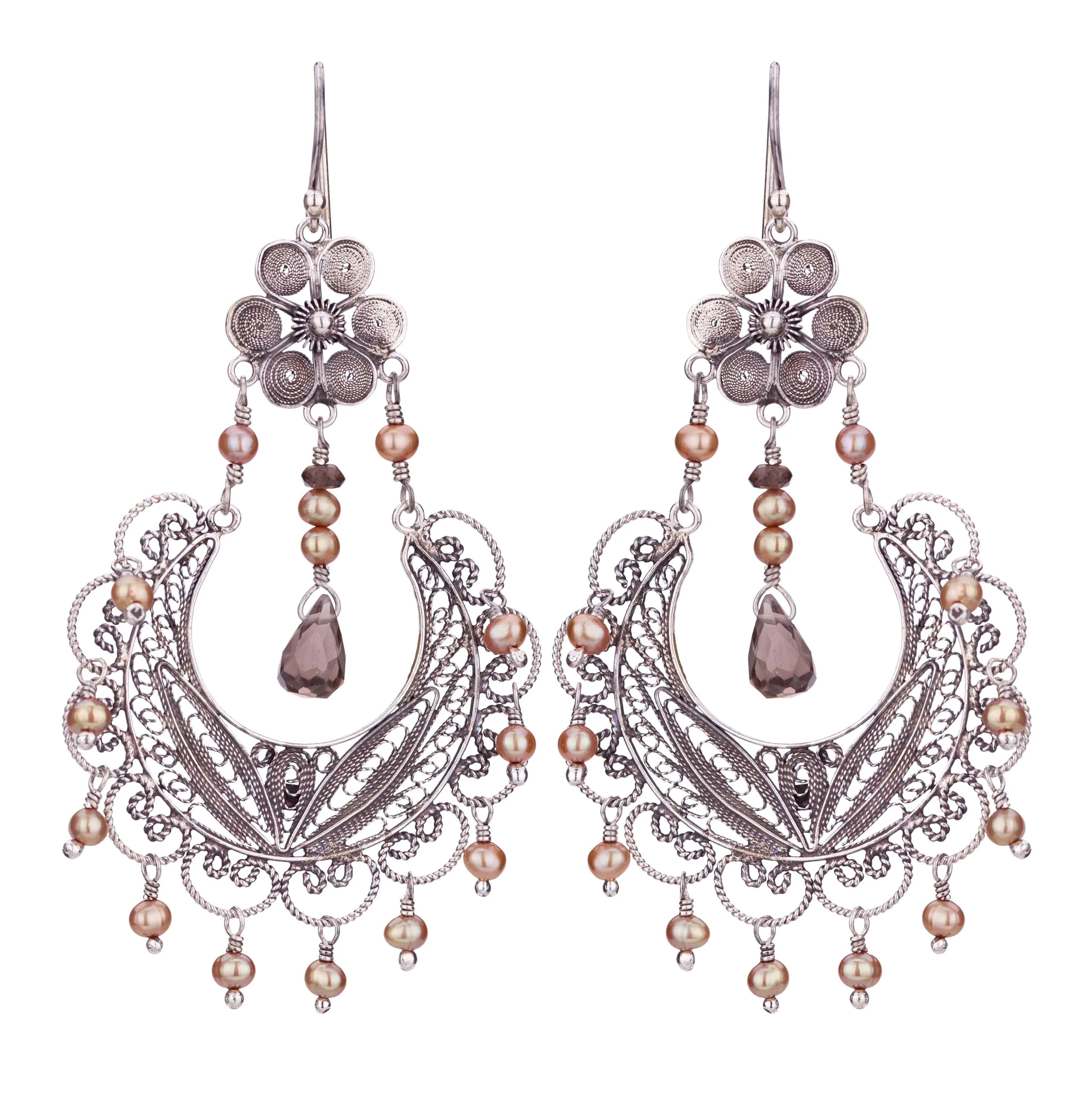 Frida Chandelier earrings - smokey topaz