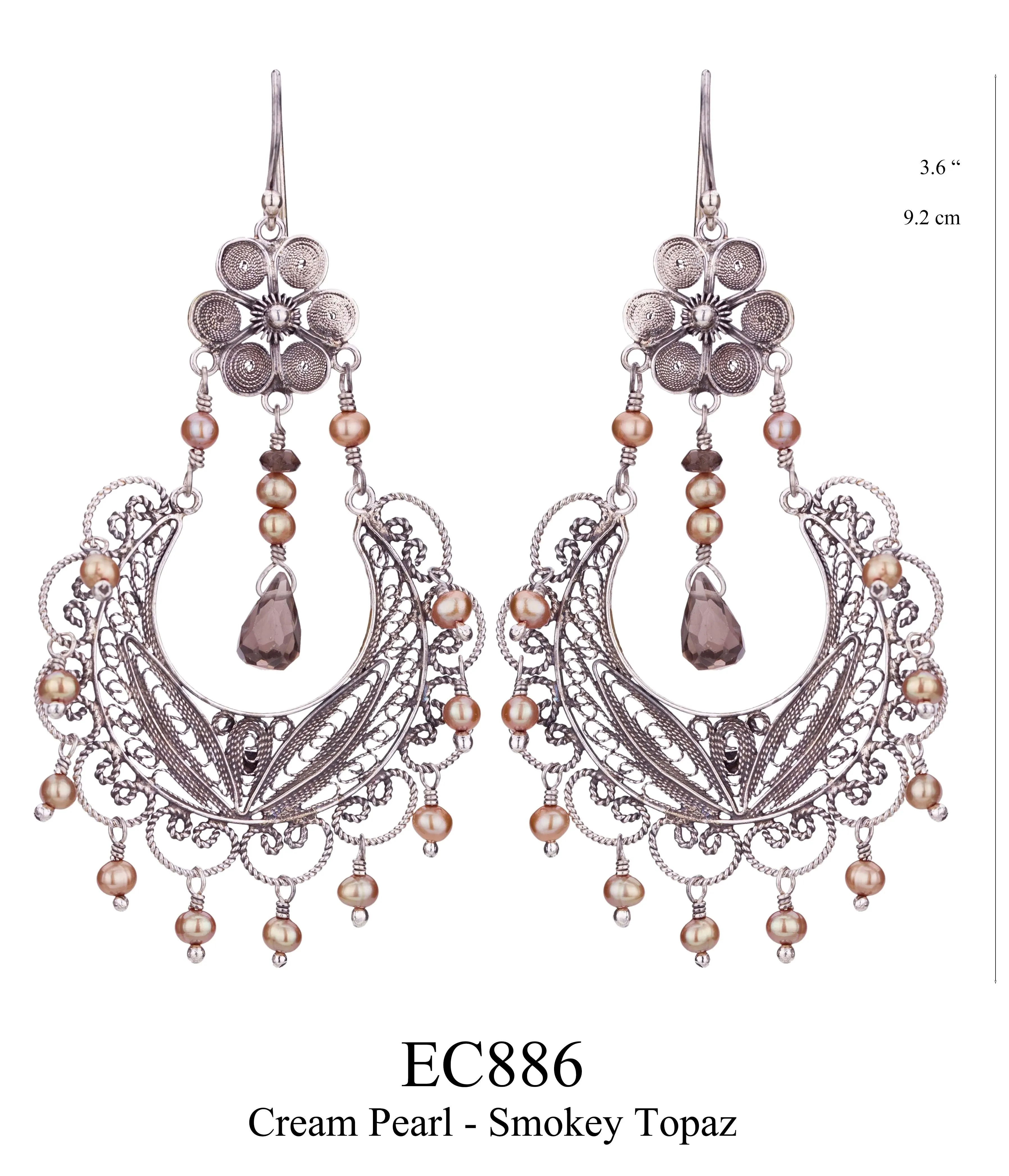Frida Chandelier earrings - smokey topaz