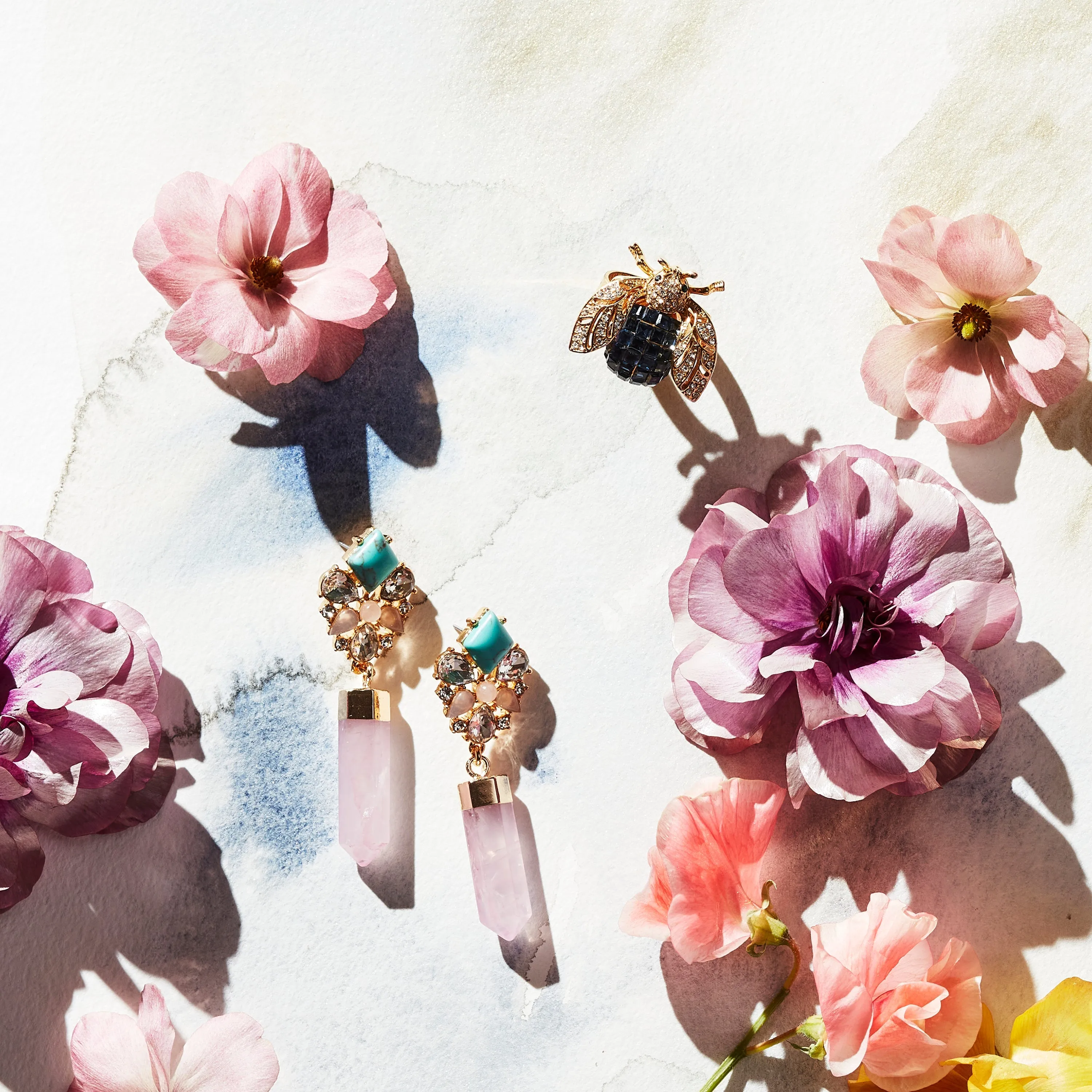 Gem quartz earrings