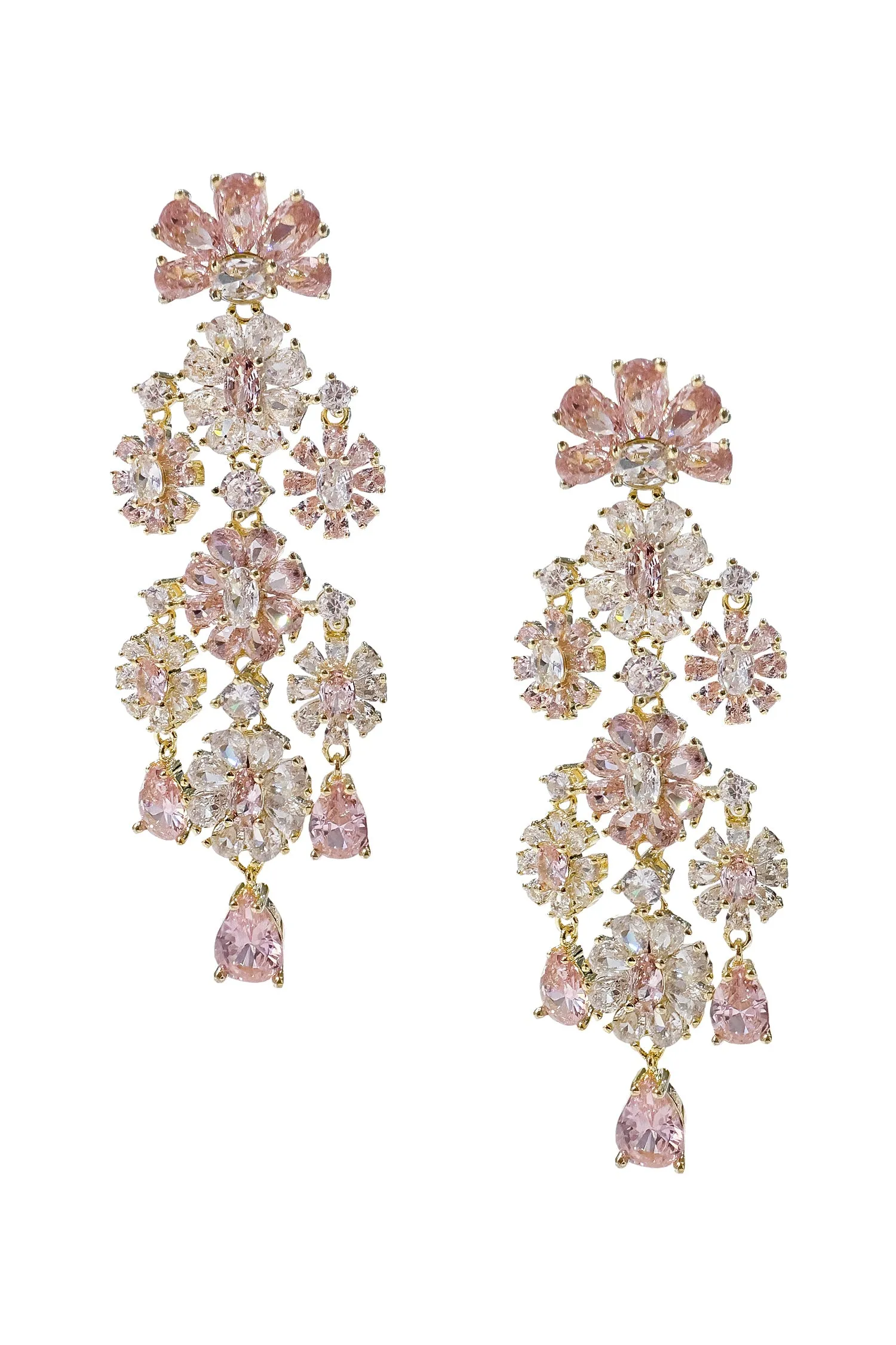 Genevieve Pink Chandelier Earrings