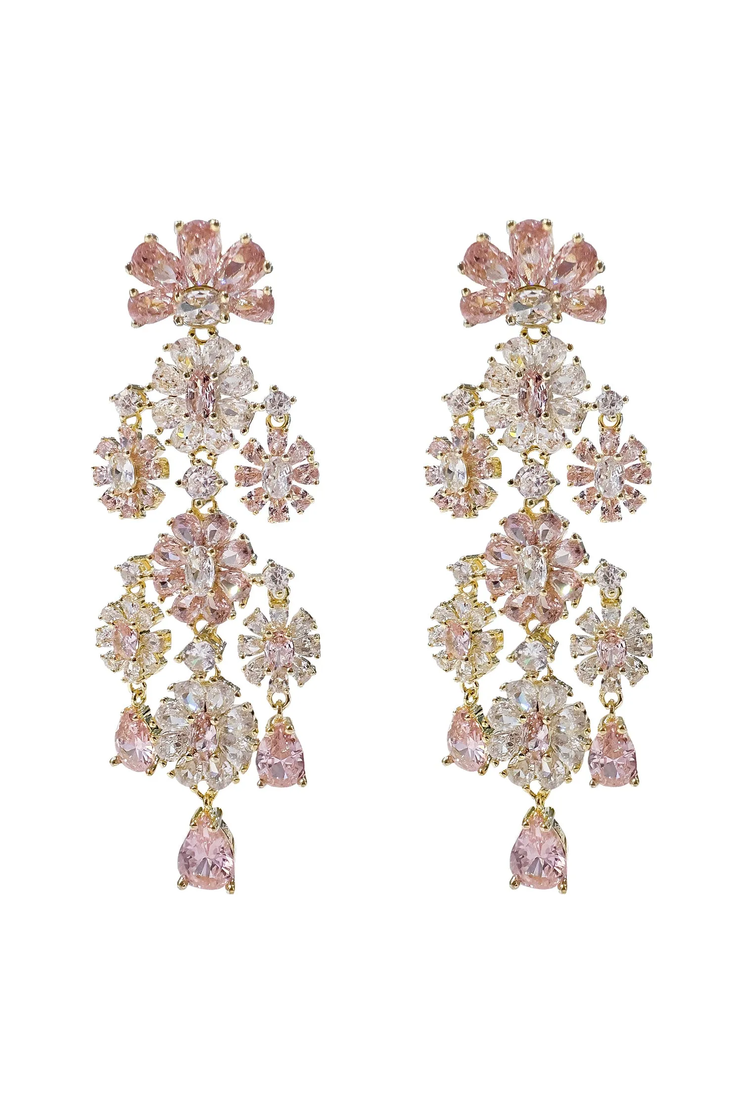 Genevieve Pink Chandelier Earrings