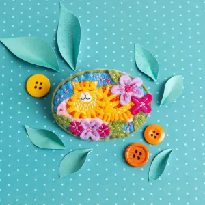 Ginger Cat Felt Craft Brooch Kit