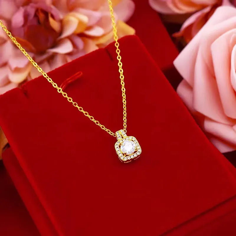 Glamorous Trio: Zircon Gem Fashion Jewelry Set in Gold