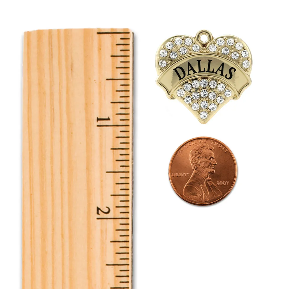 Gold Dallas Pave Heart Charm Toggle Bracelet
