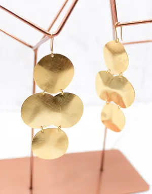 Gold Luxury Big Disc Earrings