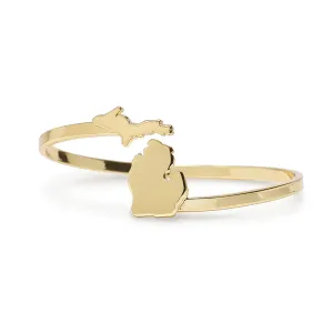 Gold Michigan Bangle Bracelet