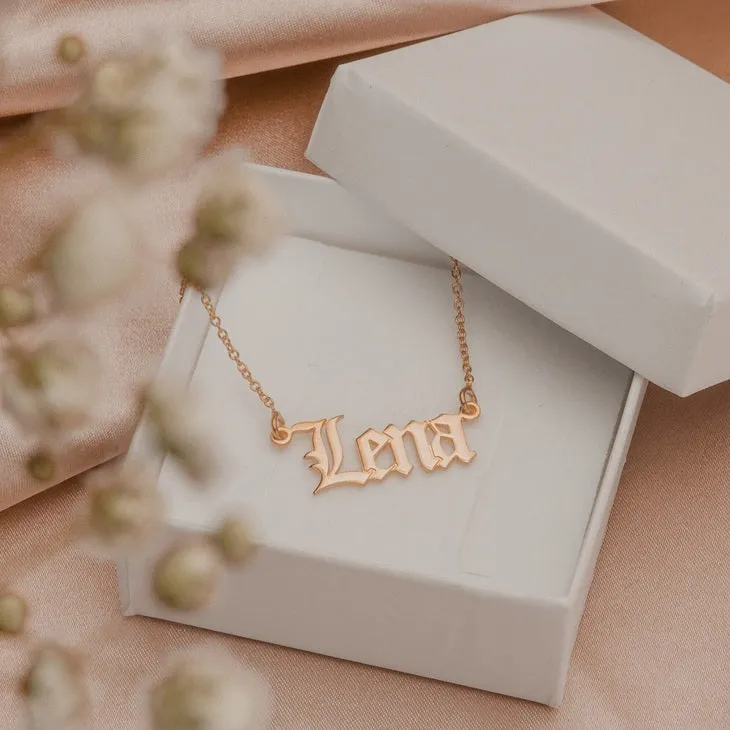Gothic Name Necklace