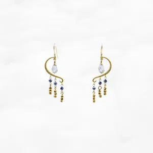 Heavenly Elegance Tassel Earrings - Gold Grey