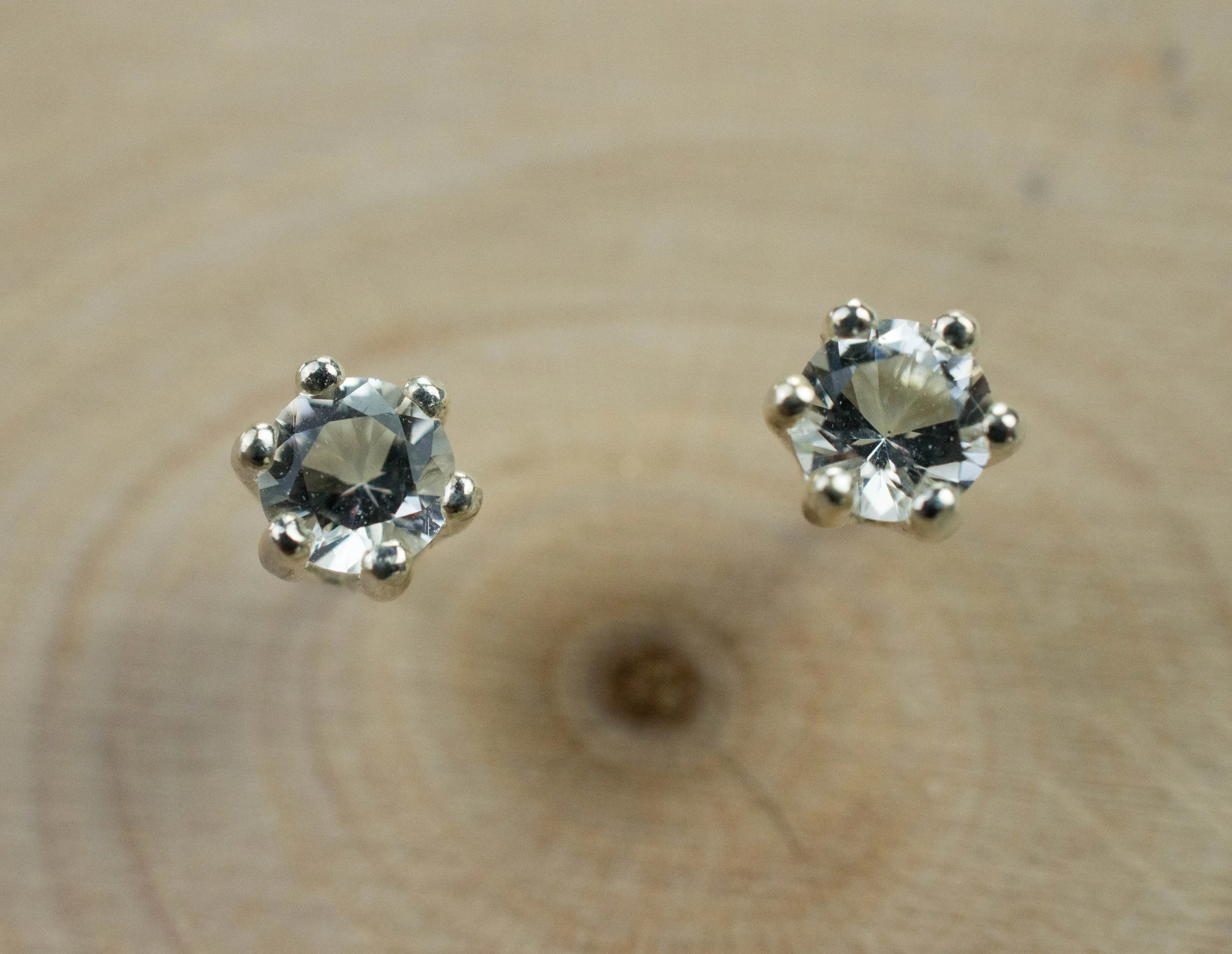 Herkimer Diamond Earrings, Natural Untreated New York Quartz; 0.285cts