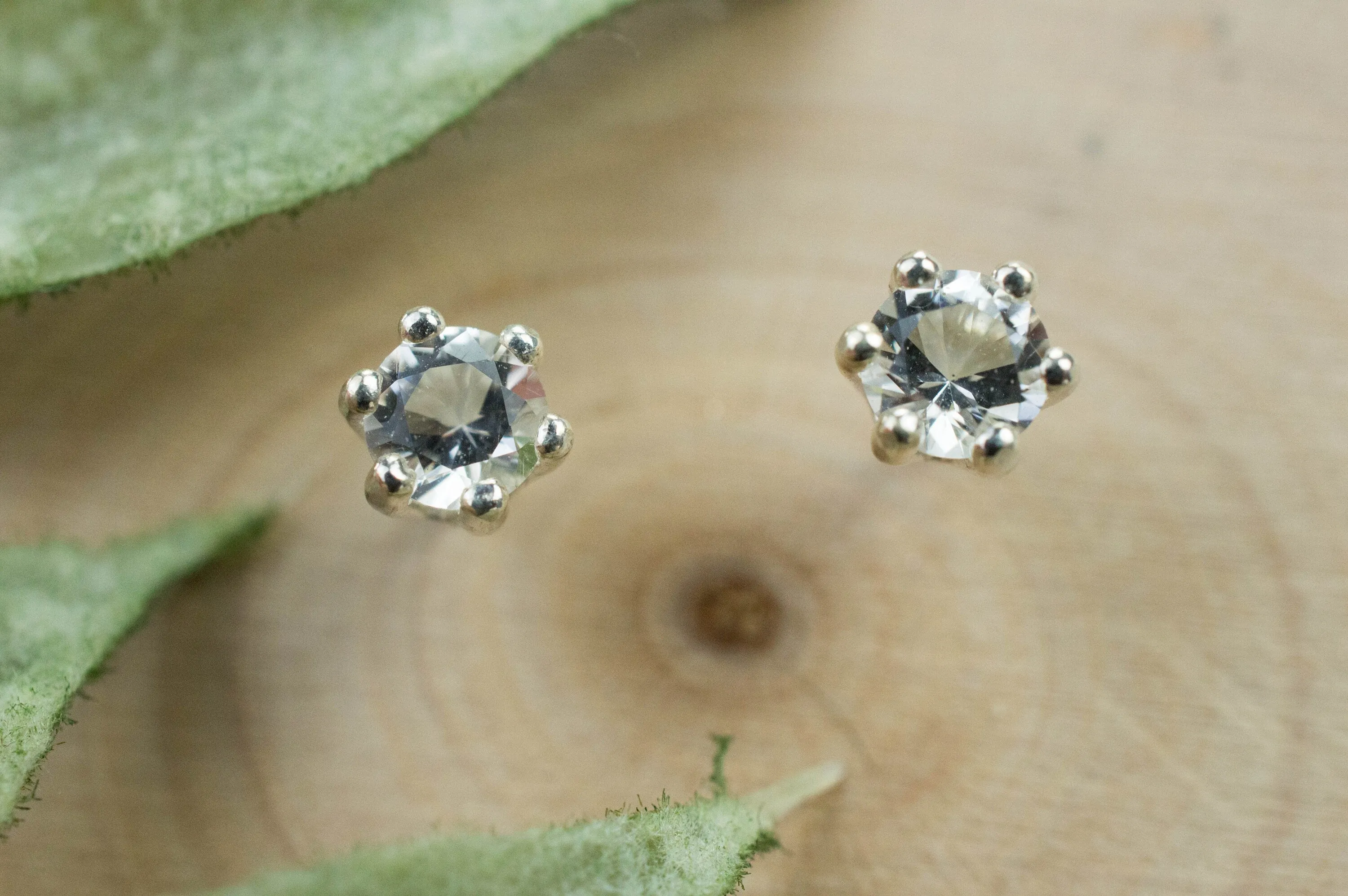 Herkimer Diamond Earrings, Natural Untreated New York Quartz; 0.285cts