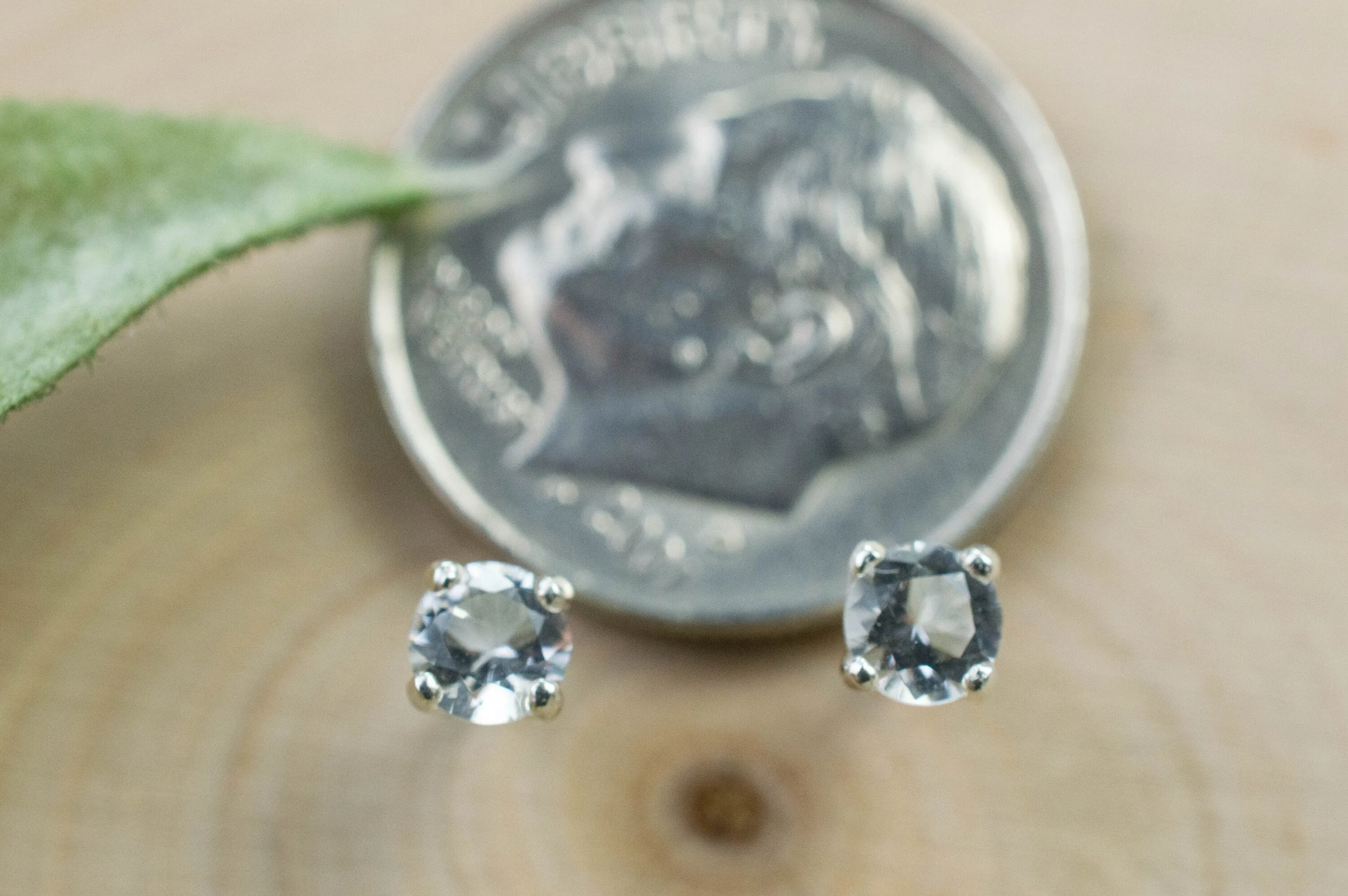 Herkimer Diamond Earrings, Natural Untreated New York Quartz; 0.290cts