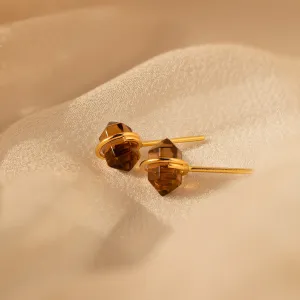 Herkimer Smoky Quartz Studs