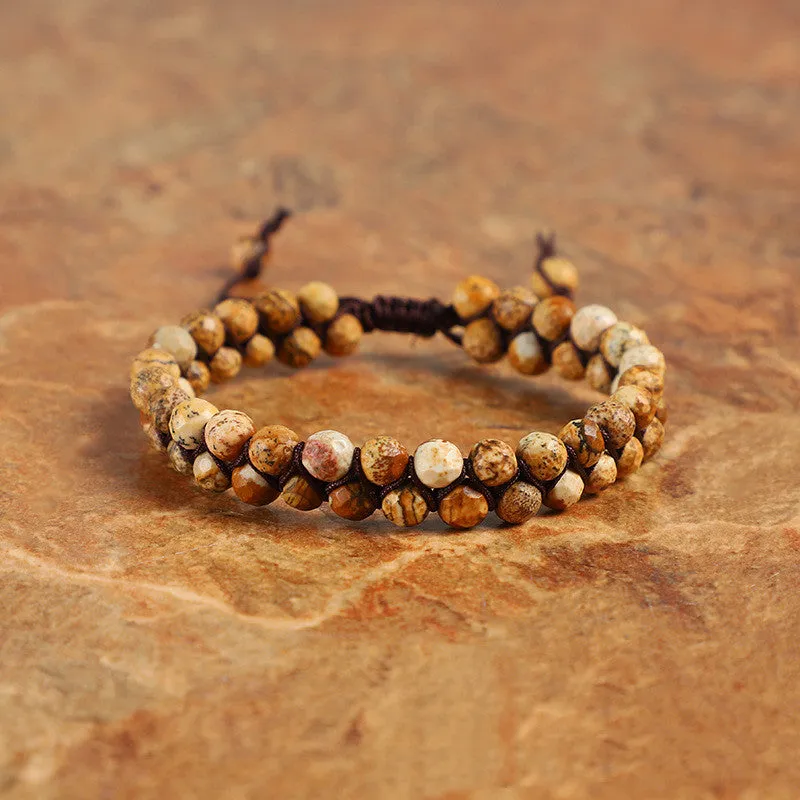 Hot Sale Men's Matte Black Agate Tiger Eye Woven Bracelet