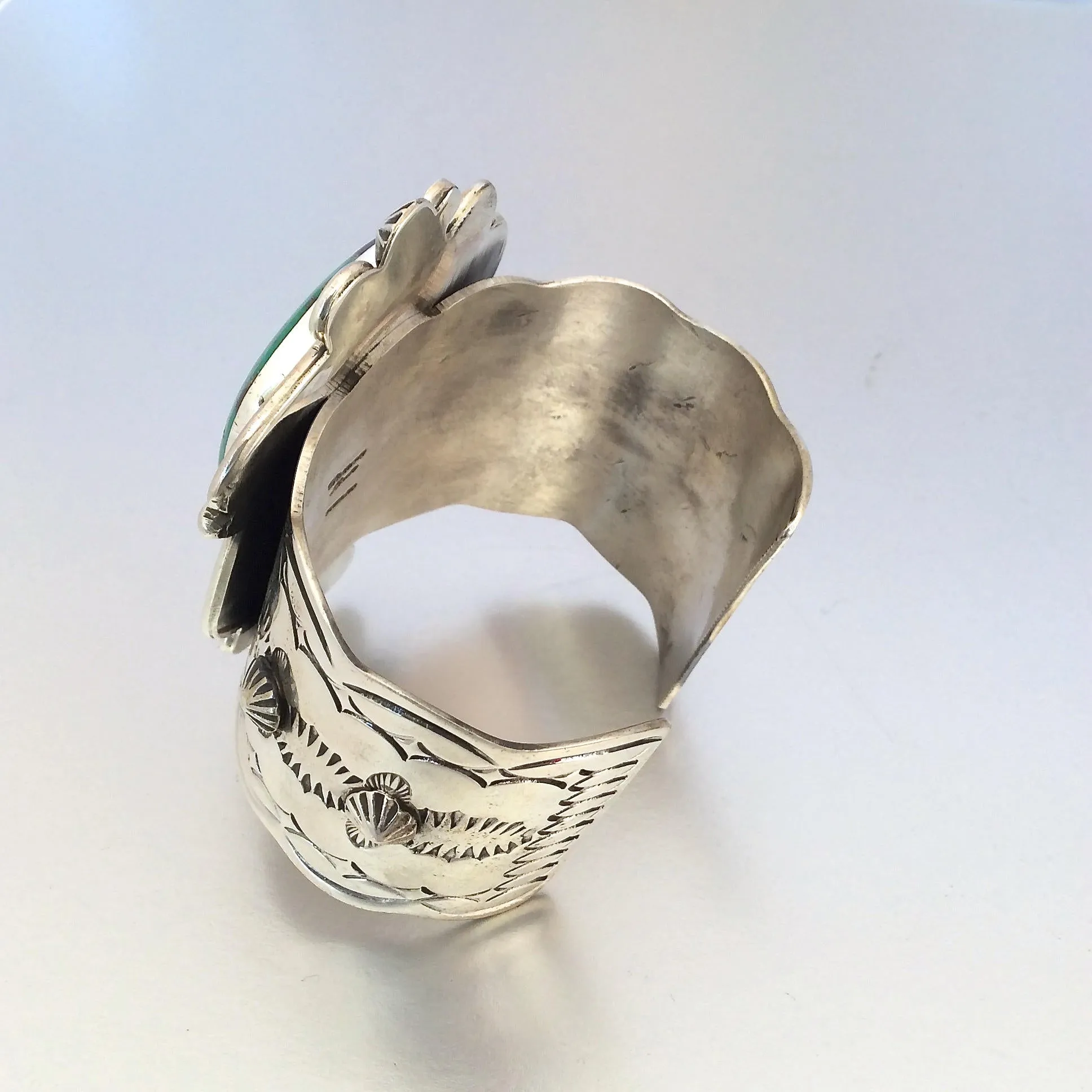 Huge CHIMNEY BUTTE Sterling Silver & Turquoise Cuff