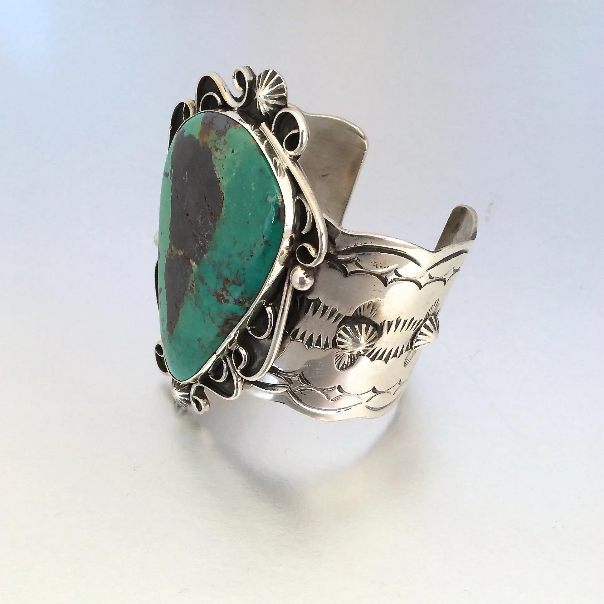 Huge CHIMNEY BUTTE Sterling Silver & Turquoise Cuff
