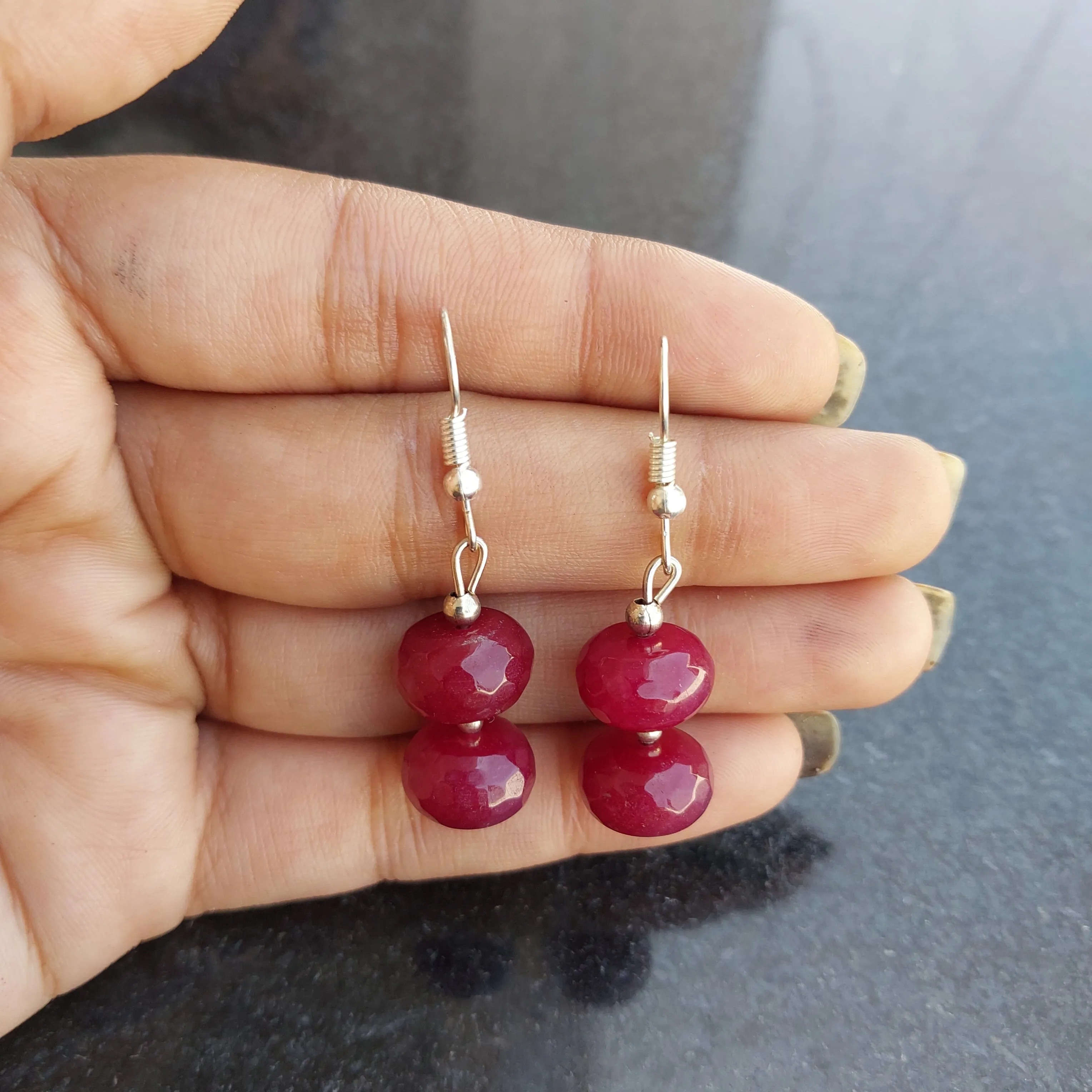 Imeora Maroon Quartz Earrings