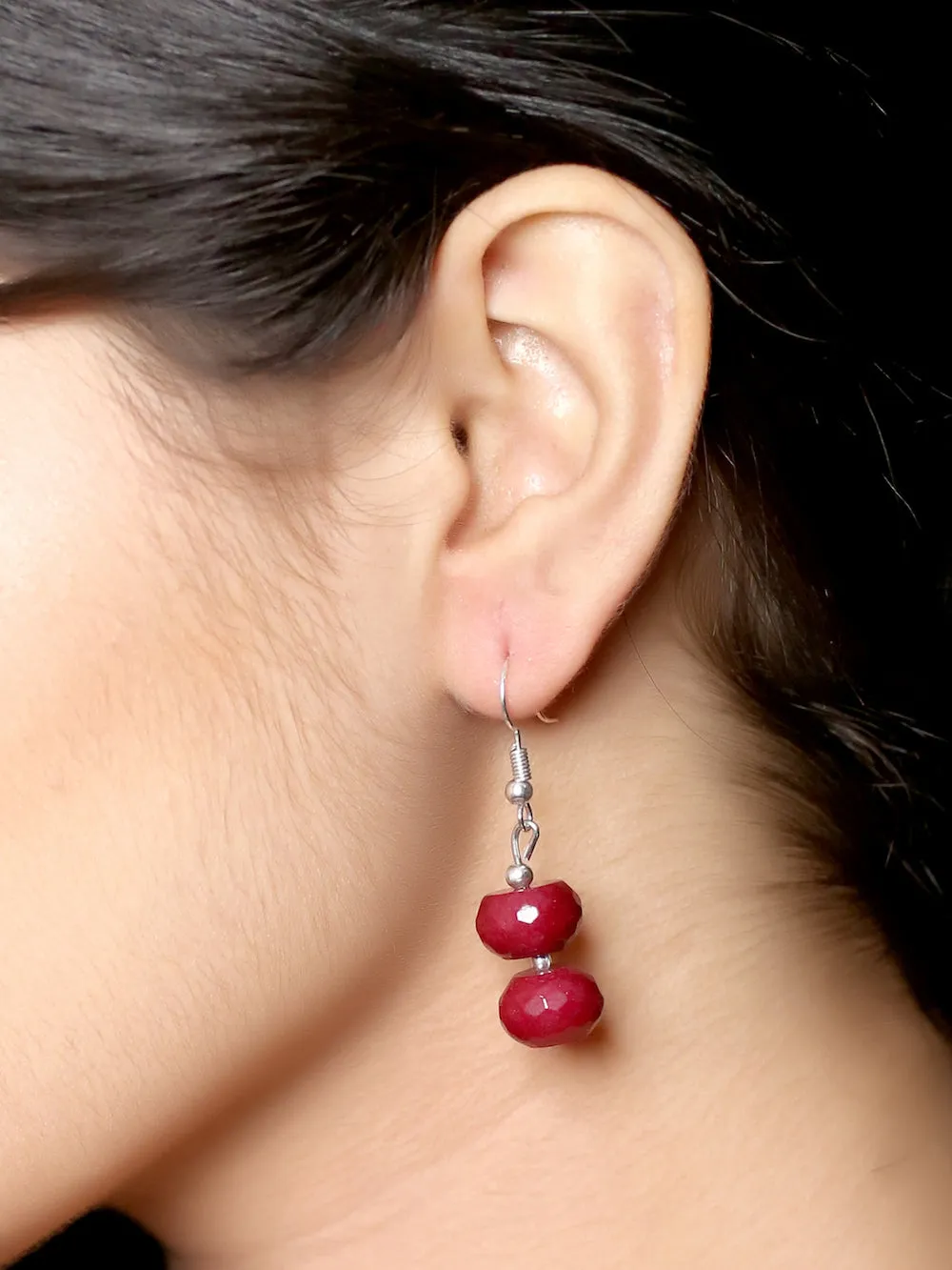 Imeora Maroon Quartz Earrings