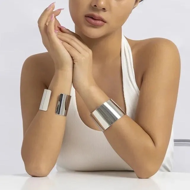 Ingrid Barrel Cuff Bracelet - Gold or Silver