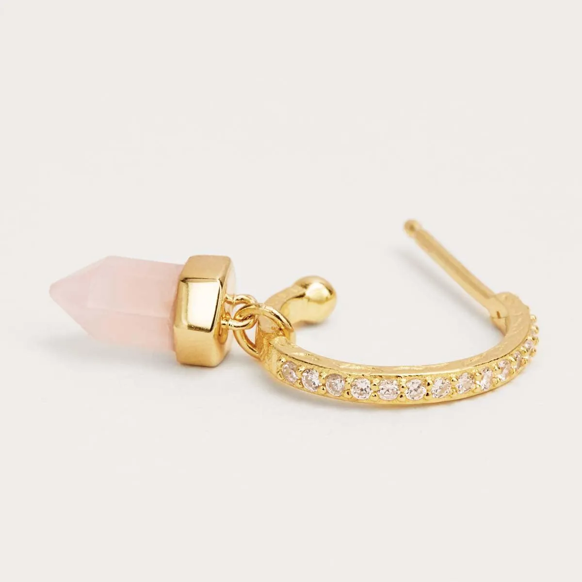 Intention Of Love Rose Quartz Hoops