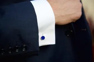 ISHKAR Lapis Lazuli Single Cufflinks in Silver